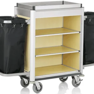 Bestel Nu Huishoudwagen - aluminium en MDF houtlook - 41 kg