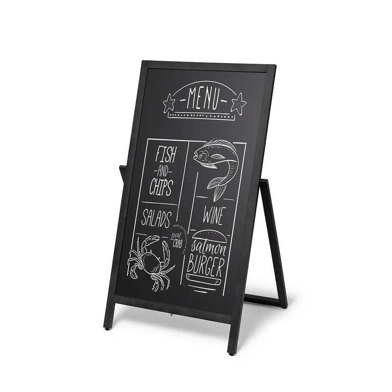 Houten A-bord Flip 68 x 140 cm Zwart Finale Uitverkoop