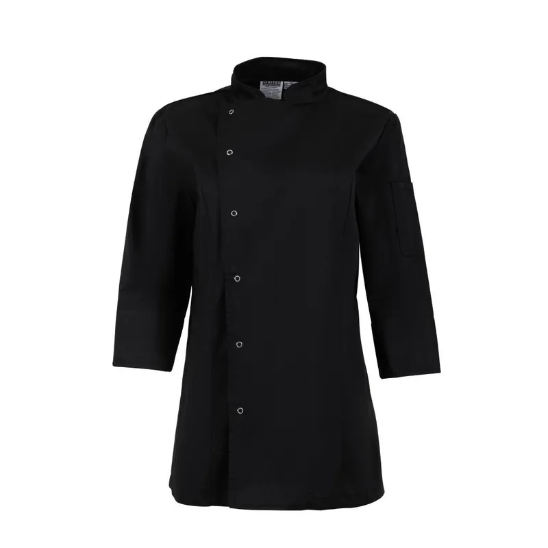 Hete Deal Whites Dames Getailleerde Koksjas Zwart Maat L