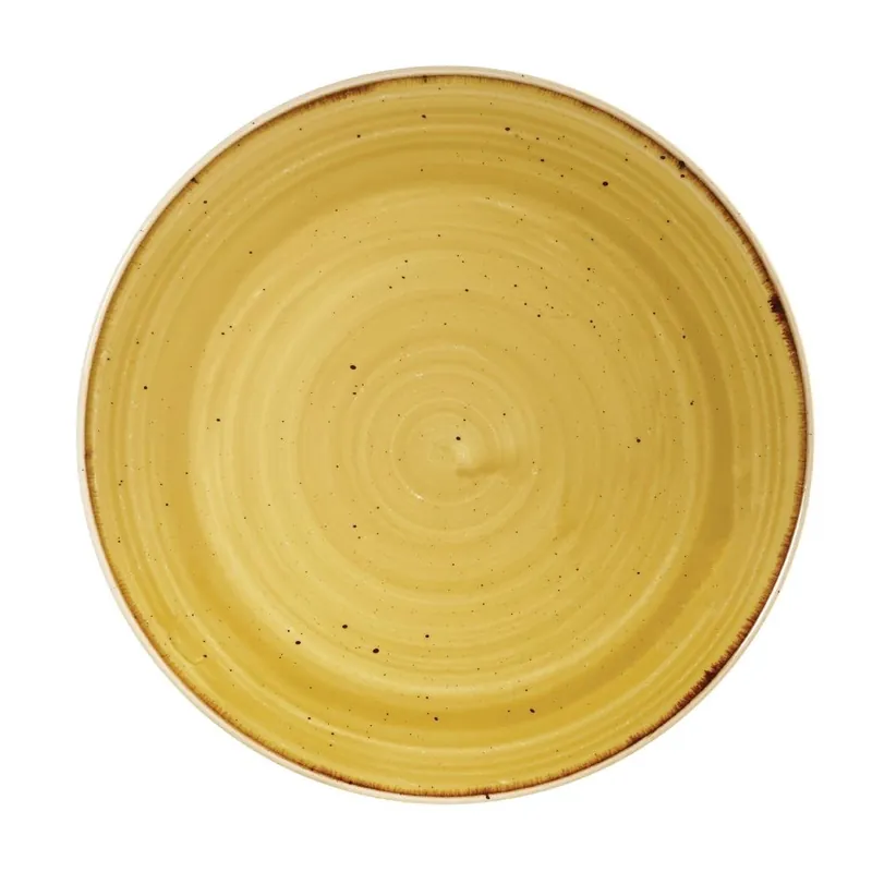 Koopje Churchill Stonecast Mustard Lotus Evolve coupe bord 16.5 cm pak van 12