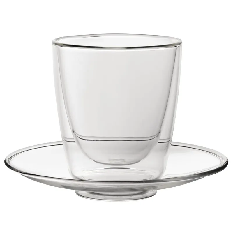 Utopia dubbelwandig cappuccinoglas en schotel 220 ml (pak van 6) Must-Have