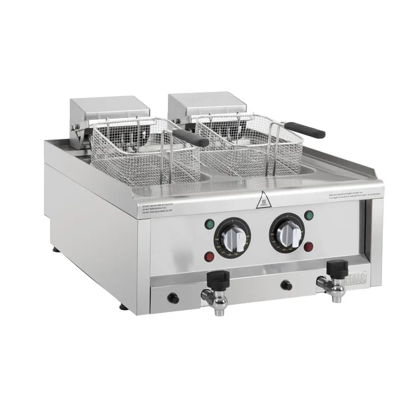 Gecertificeerd Buffalo 600-serie elektrische friteuse met dubbele tank, 2 x 8 liter