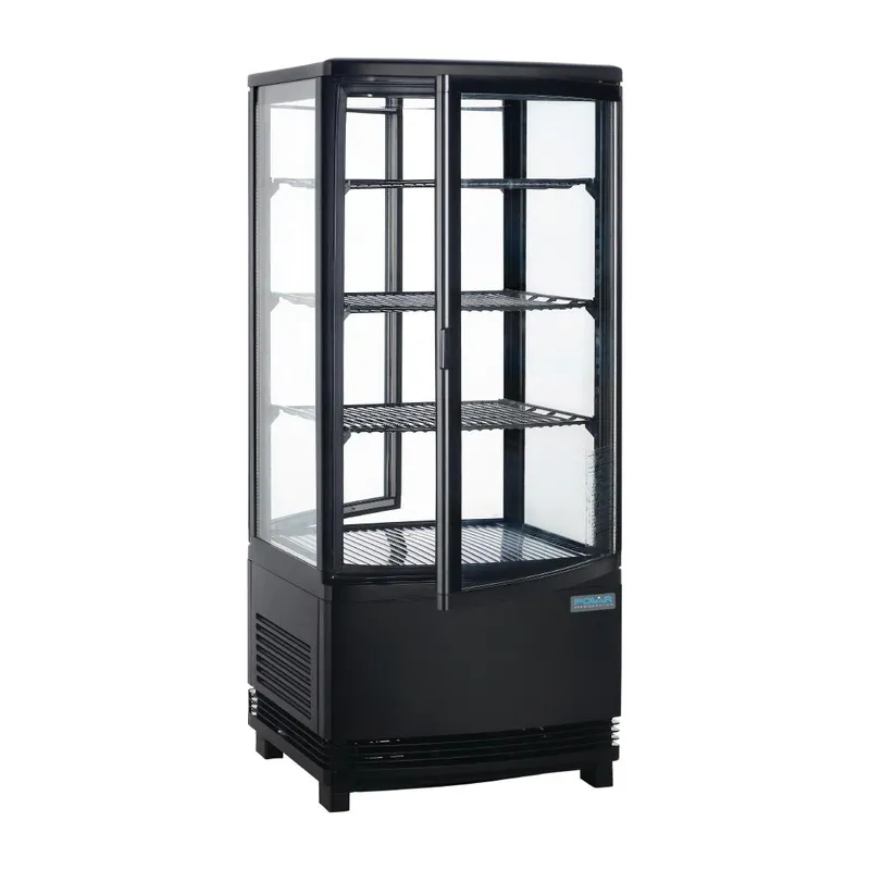 Polar C-Series Energiezuinige Koelkast met Gebogen Deur Zwart 86Ltr Gratis Retour