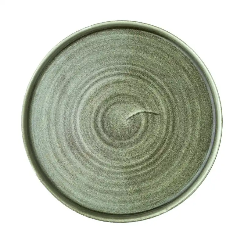 Churchill Stonecast Patina Burnished Green bord met opstaande rand 25.9 cm pak van 6 Merkproduct