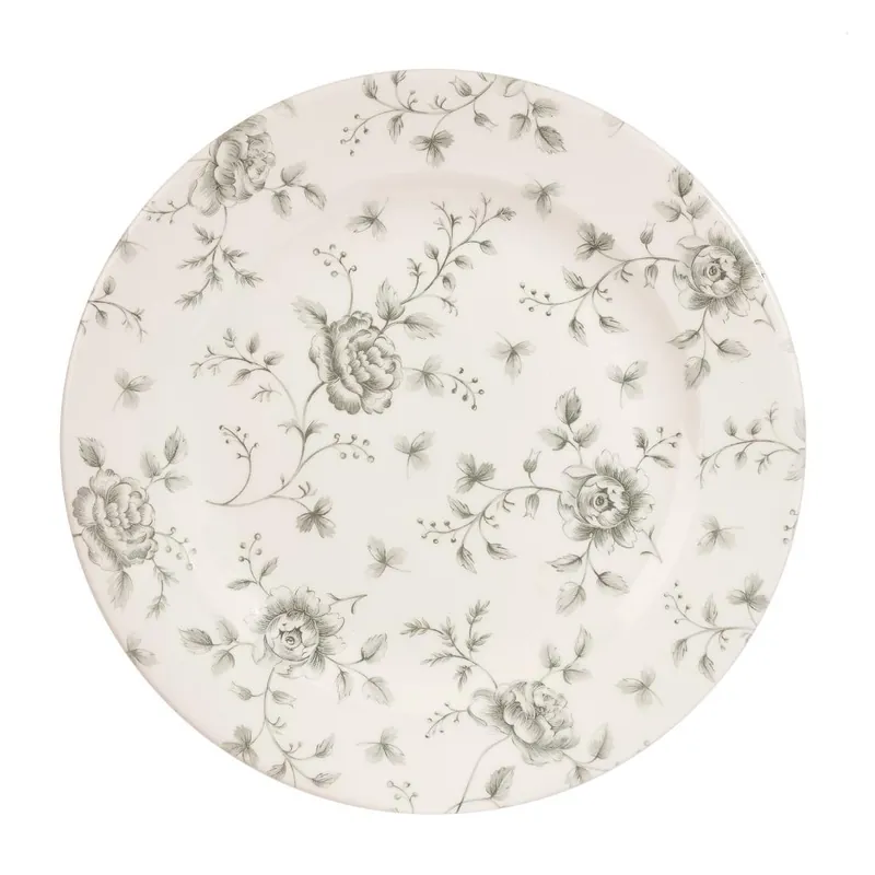Churchill Rose Chintz Grey bord 30.5 cm pak van 6 Premium