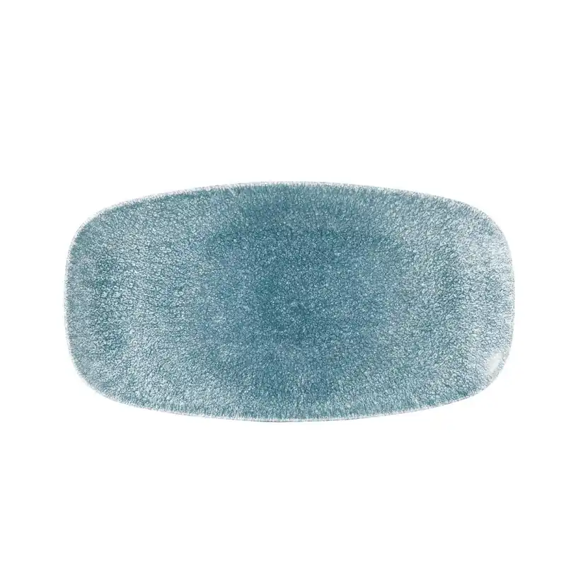 Beperkte Voorraad Churchill Raku Topaz Blue chefs ovaal bord 35.2 x 18.7 cm pak van 6