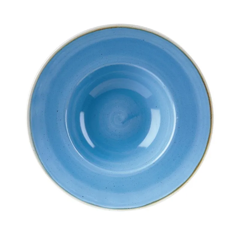 Churchill Stonecast Cornflower Blue kom met brede rand Medium 23.88 cm pak van 12 Koop Online