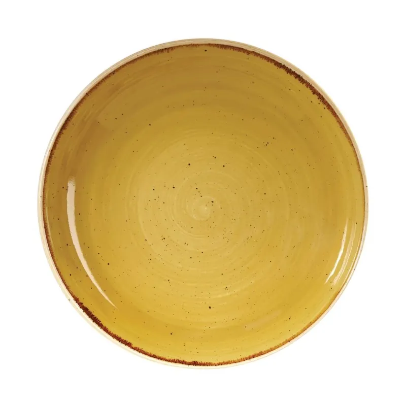 Superprijs Churchill Stonecast Mustard Lotus Evolve coupe kom 24.8 cm pak van 12