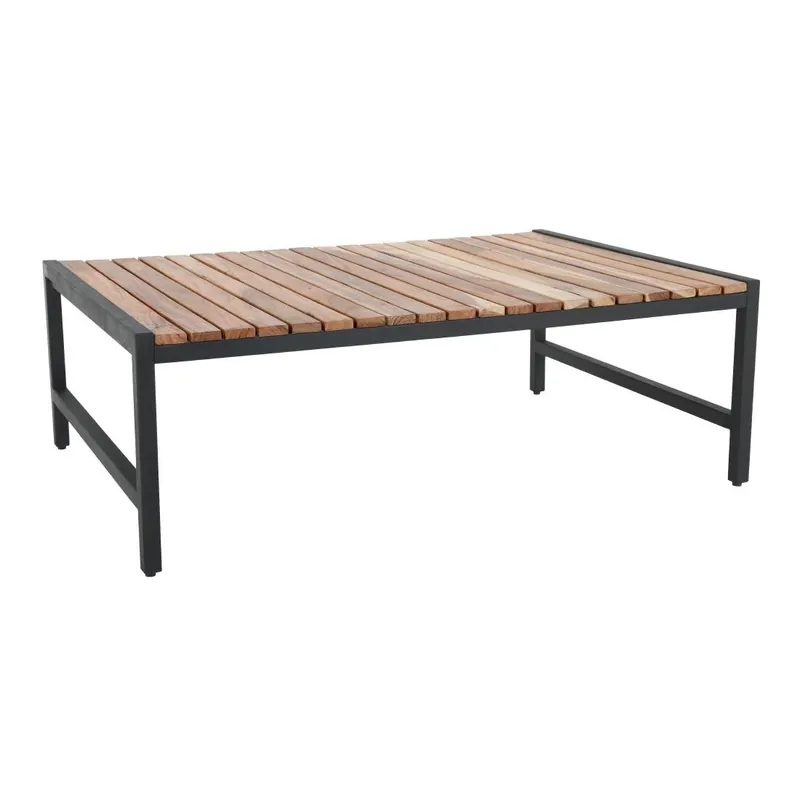 Direct Verzonden Bolero lage salontafel van staal en acacia, 1200x800 mm