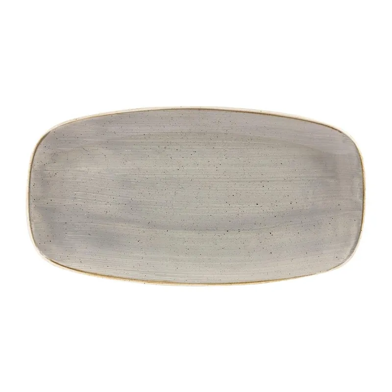 Churchill Stonecast Grey chefs ovaal bord 29.8 x 15.2 cm pak van 12 Lage Kosten