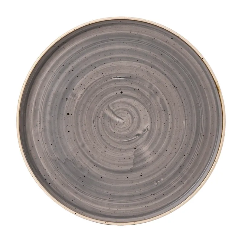 Populair Churchill Stonecast Grey bord met opstaande rand 16 cm pak van 6