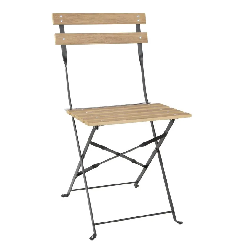 Bolero perth pavement style klapstoelen met houteffect (pak van 2) Goedkoop