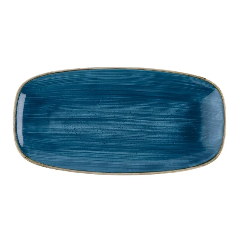 Exclusieve Aanbieding Churchill Stonecast Java Blue chefs ovaal bord 35.2 x 18.7 cm pak van 6
