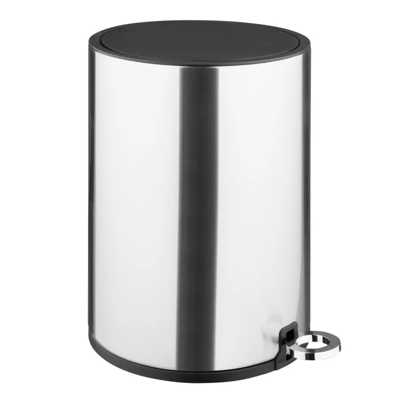 Premium Jantex ronde geborsteld stalen pedaalemmer 6ltr