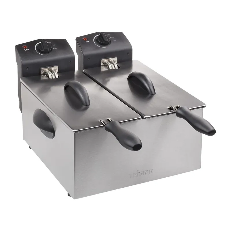 Superprijs Tristar dubbele mand frituur fr-6937 - 2 x 3 ltr roestvrij staal