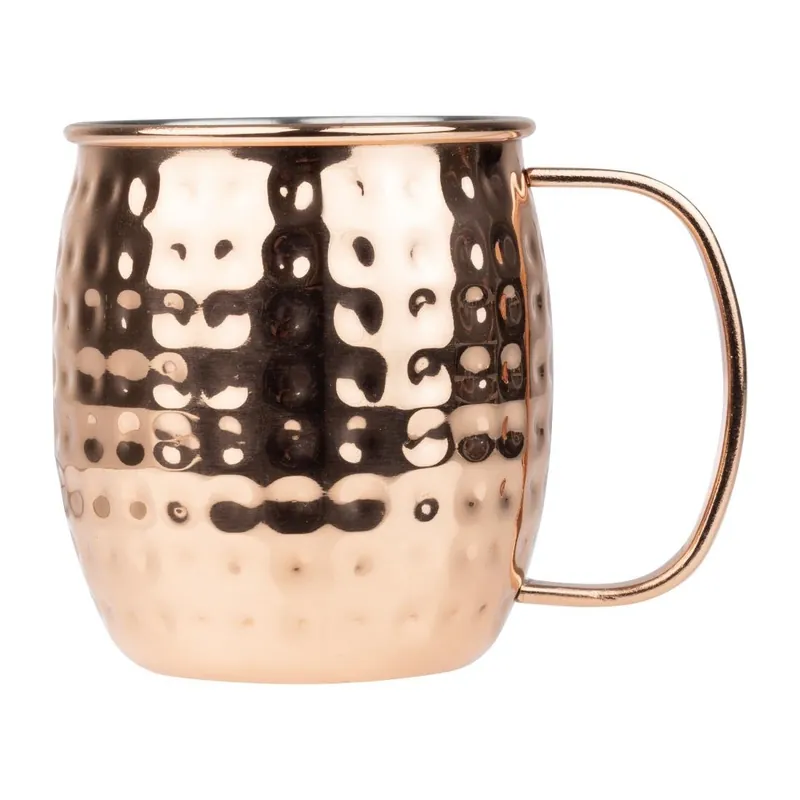 Olympia barware gehamerd rvs koper gecoate mokken 440ml Snelle Levering