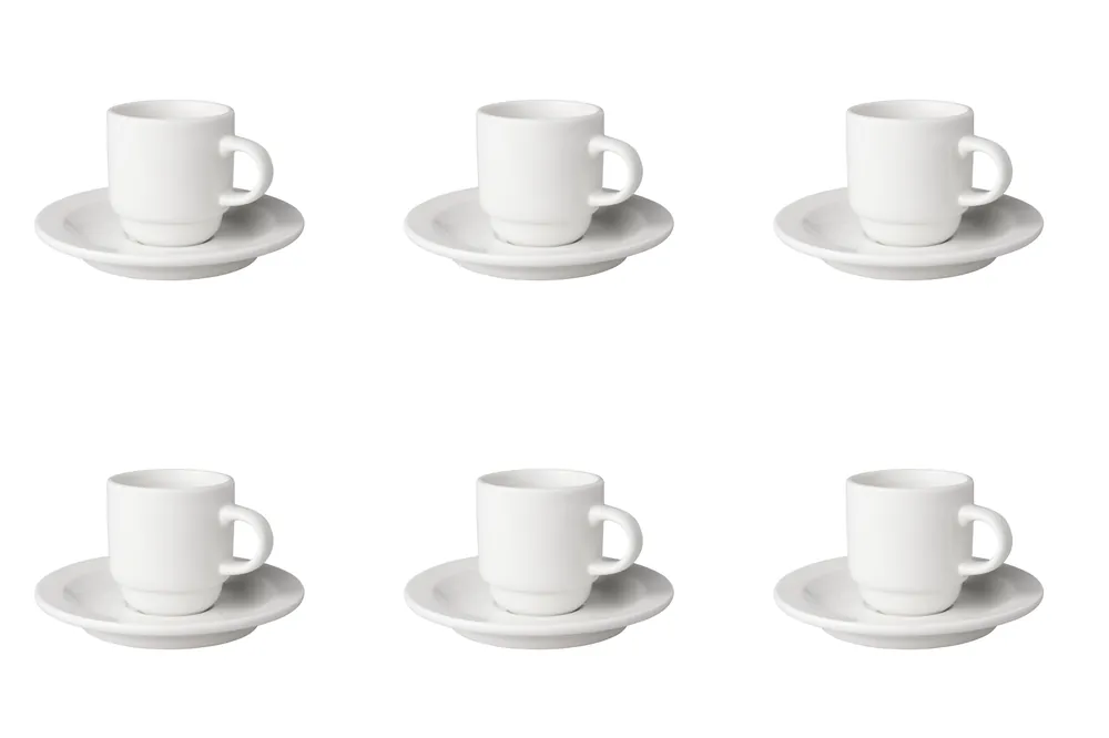 Flitsaanbieding Kop en schotel Budgetline Smal 14 cl 13.5 cm Wit Porselein