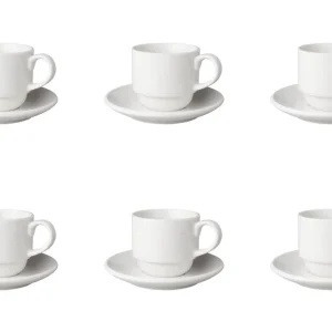 Exclusieve Aanbieding Kop en schotel Budgetline Breed 20 cl 13.5 cm Wit Porselein