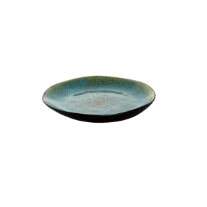 Betaalbaar Bord Lotus 20.5 cm Turquoise Zwart Stoneware