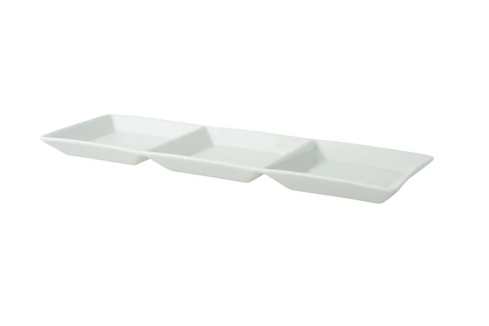 Lage Kosten Schaal 3-vaks Fancy Ivory 32 x 10 cm Offwhite Porselein