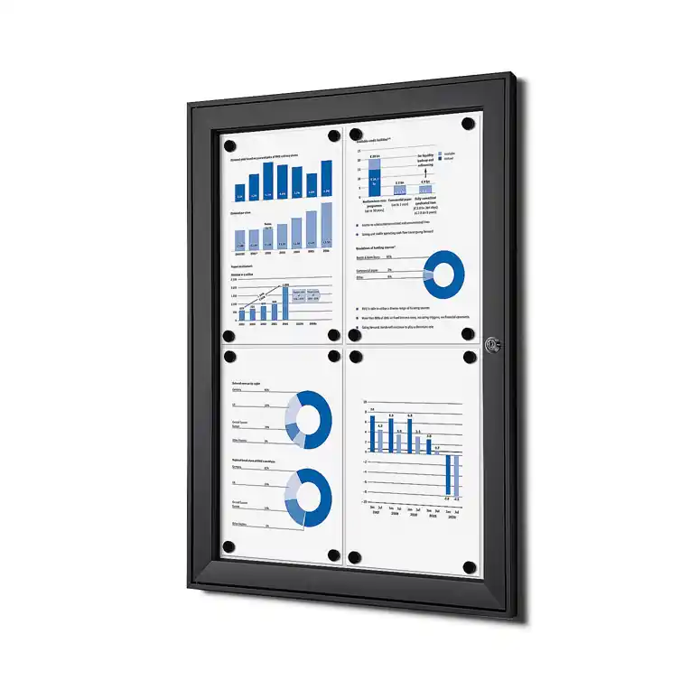 Weekendaanbieding Vergrendelbaar Notitiebord Indoor Zwart 4x A4