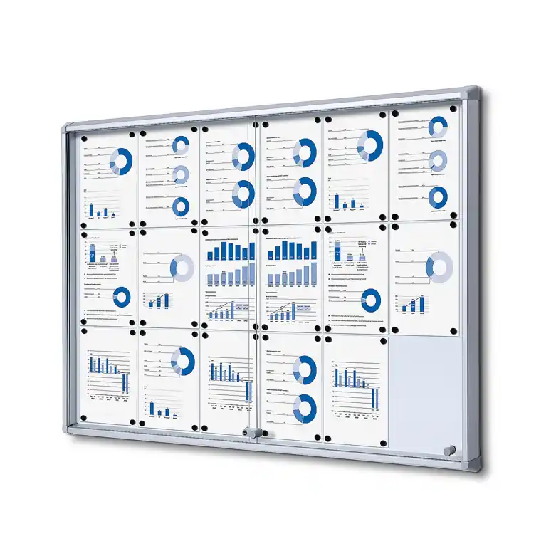 Snelle Levering Vergrendelbaar Notitiebord Met Schuifdeuren 18x A4