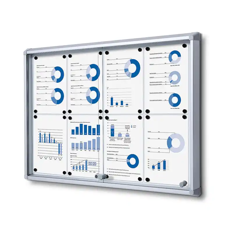 Merkproduct Vergrendelbaar Notitiebord Met Schuifdeuren 8x A4