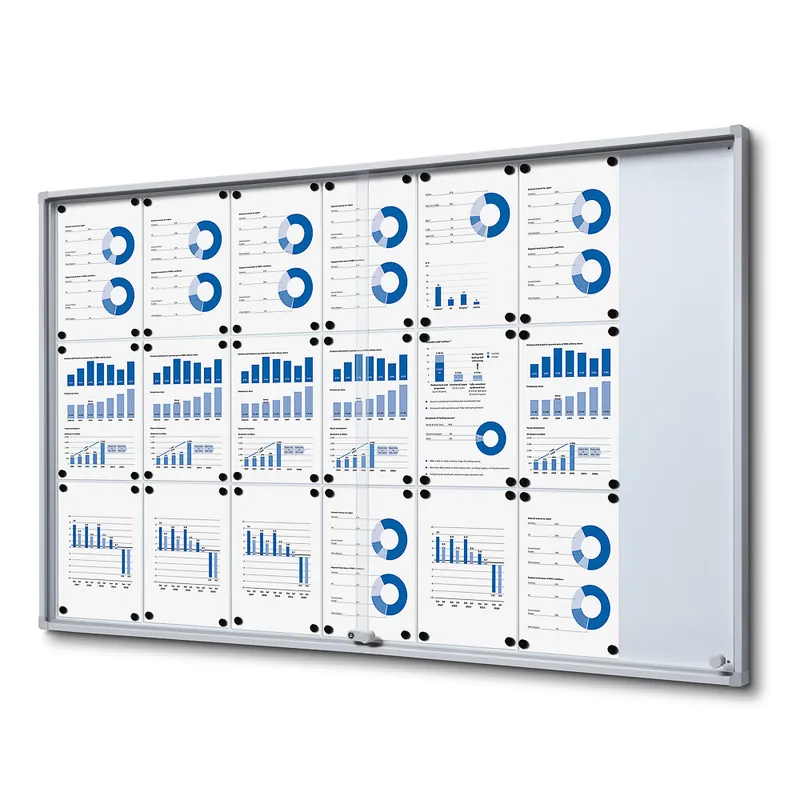 Indoor Vergrendelbaar Notitiebord Met Schuifdeuren Slim met Veiligheidshoeken 21 x A4 Weekendaanbieding