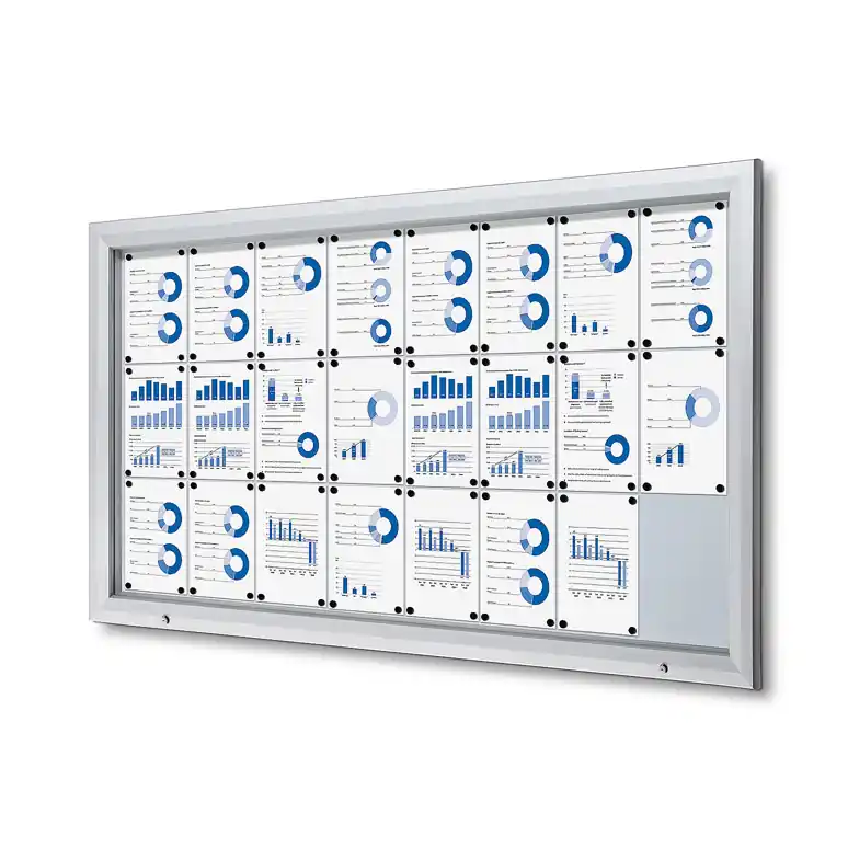 Vergrendelbaar Notitiebord Outdoor Met Gasveer 24x A4 Lage Kosten