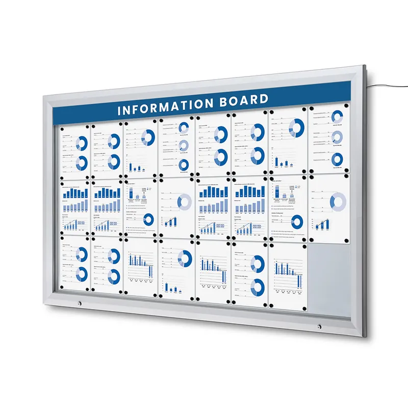 Koop Vandaag Vergrendelbaar Notitiebord Outdoor Verlicht Logo Met Gasveer 24x A4