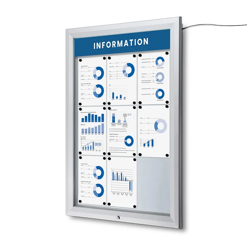 Superprijs Vergrendelbaar Notitiebord Outdoor Verlicht Logo 9x A4