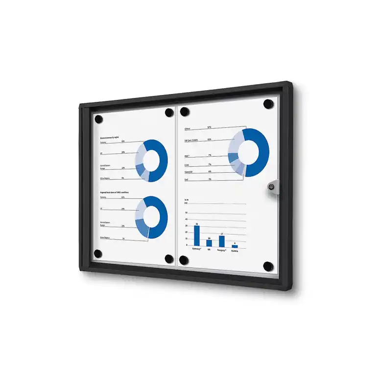 Populair Vergrendelbaar Notitiebord Indoor Economy Zwart 2x A4