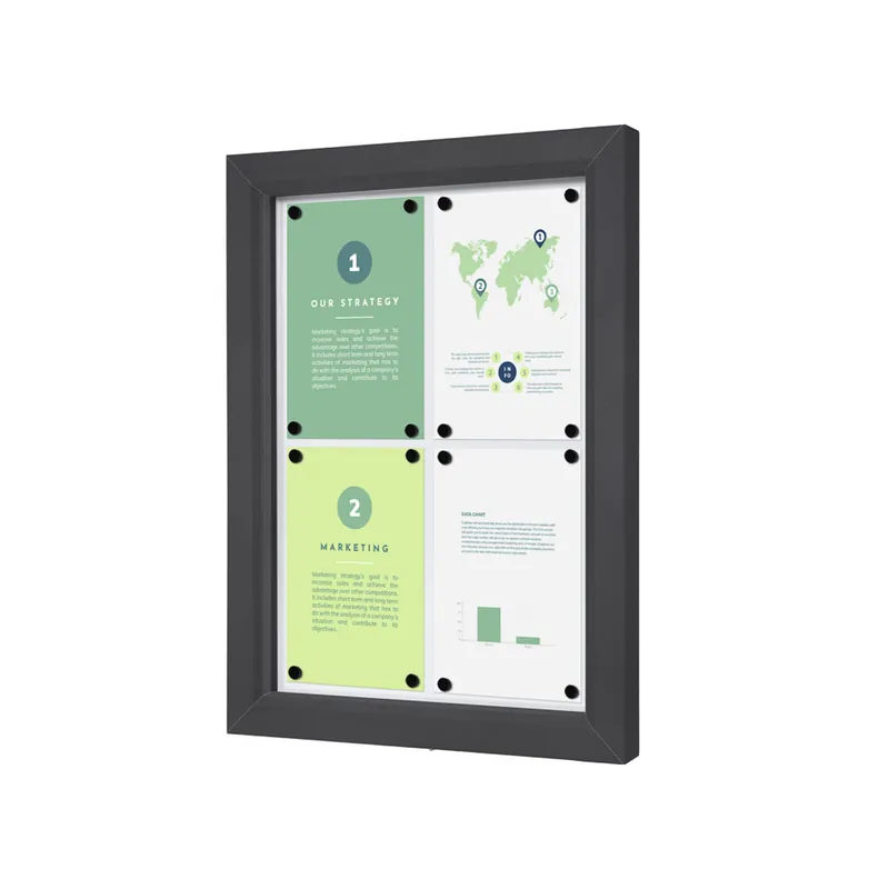 Outdoor Vergrendelbaar Notitiebord Slim 4 x A4 Anthracite Uitverkoop