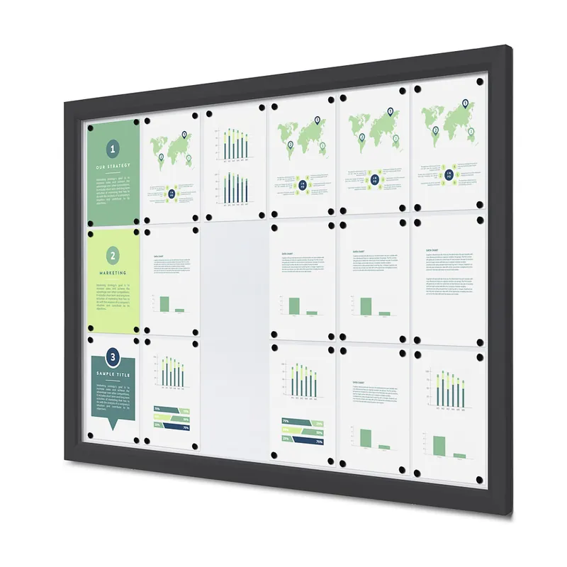 Speciale Aanbieding Outdoor Vergrendelbaar Notitiebord Slim 18 x A4 Anthracite