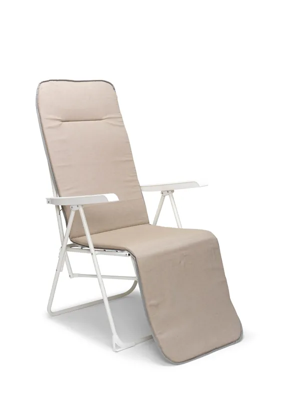 Direct Verzonden Chiemsee Relaxstoel camping Wit - Beige