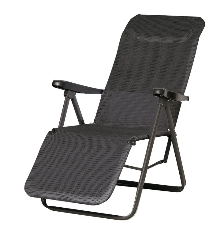 Weekendaanbieding Lugano Relaxstoel meerstanden Antraciet - Zwart