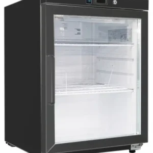Lage Prijs Gastro-Inox zwart stalen koeling 200 liter met glasdeur, statisch gekoeld