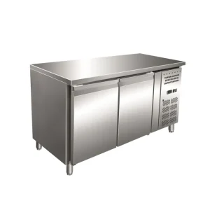 Speciale Aanbieding Gastro-Inox RVS GN vrieswerkbank met 2 deuren, geforceerd gekoeld