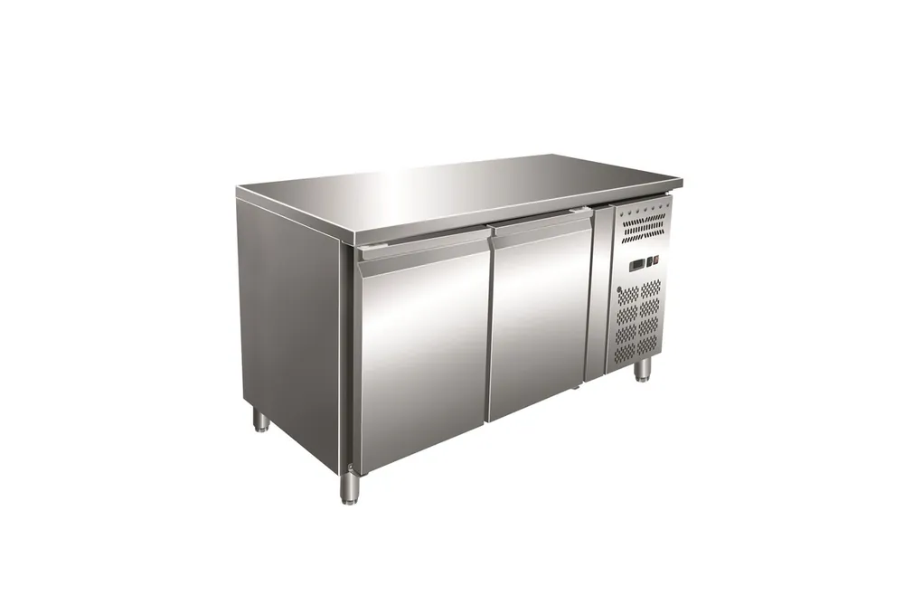 Speciale Aanbieding Gastro-Inox RVS GN vrieswerkbank met 2 deuren, geforceerd gekoeld