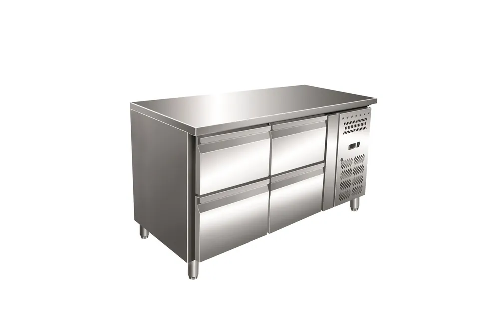 Fabrieksprijs Gastro-Inox RVS GN koelwerkbank met 4 laden, geforceerd gekoeld