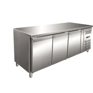 Gastro-Inox RVS GN vrieswerkbank met 3 deuren, geforceerd gekoeld Exclusieve Aanbieding