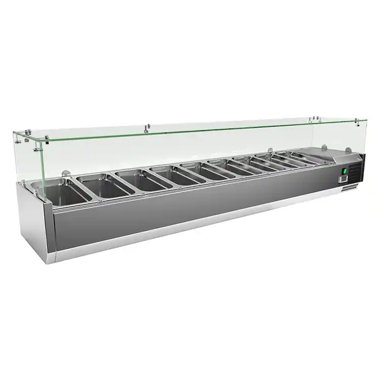 Gastro-Inox RVS opzetkoelvitrine 9x GN 1/3 Lage Kosten