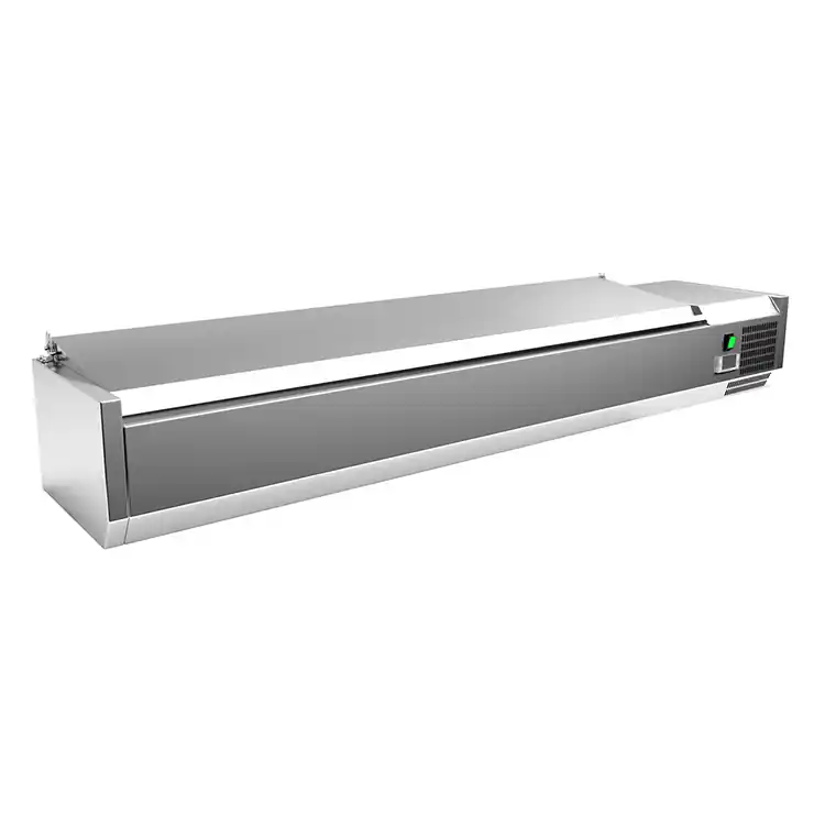 Gastro-Inox RVS opzetkoeling 7x GN 1/4 met deksel Gereduceerde Prijs