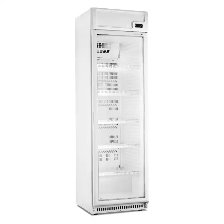 Marecos wit stalen display koeling met glasdeur en verlichte banner 400 serie Express Levering