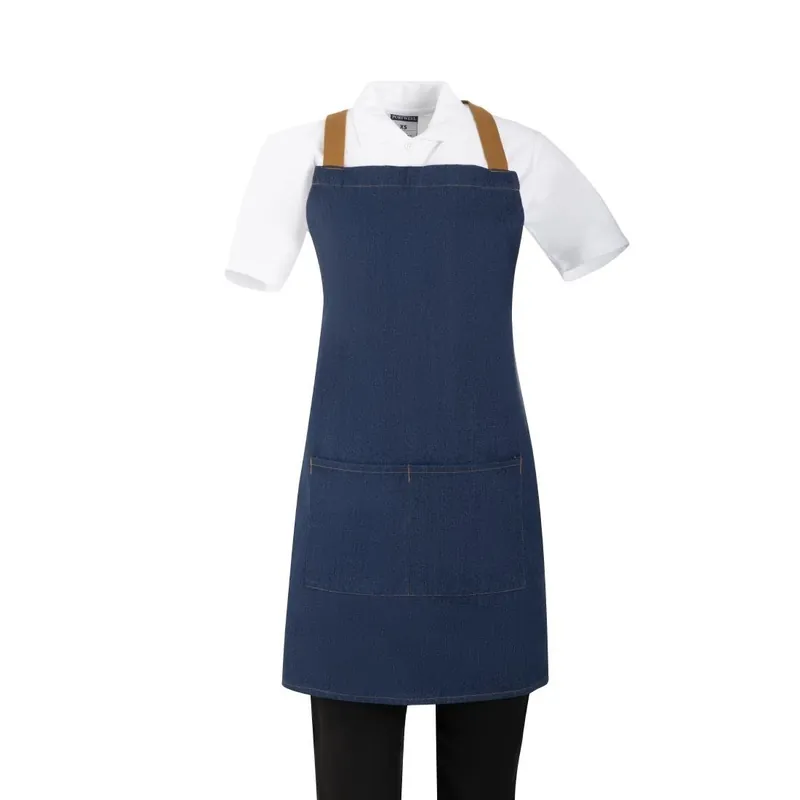 Southside Schort Denim Blauw Met Bruine Bandjes Betrouwbaar