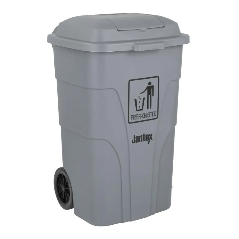 Jantex 120Ltr Container Met Voetpedaal Grijs Superprijs