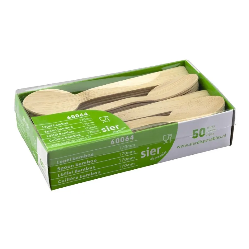 Sier Disposables Lepel bamboe 170 mm (doos 50) Laatste Kans