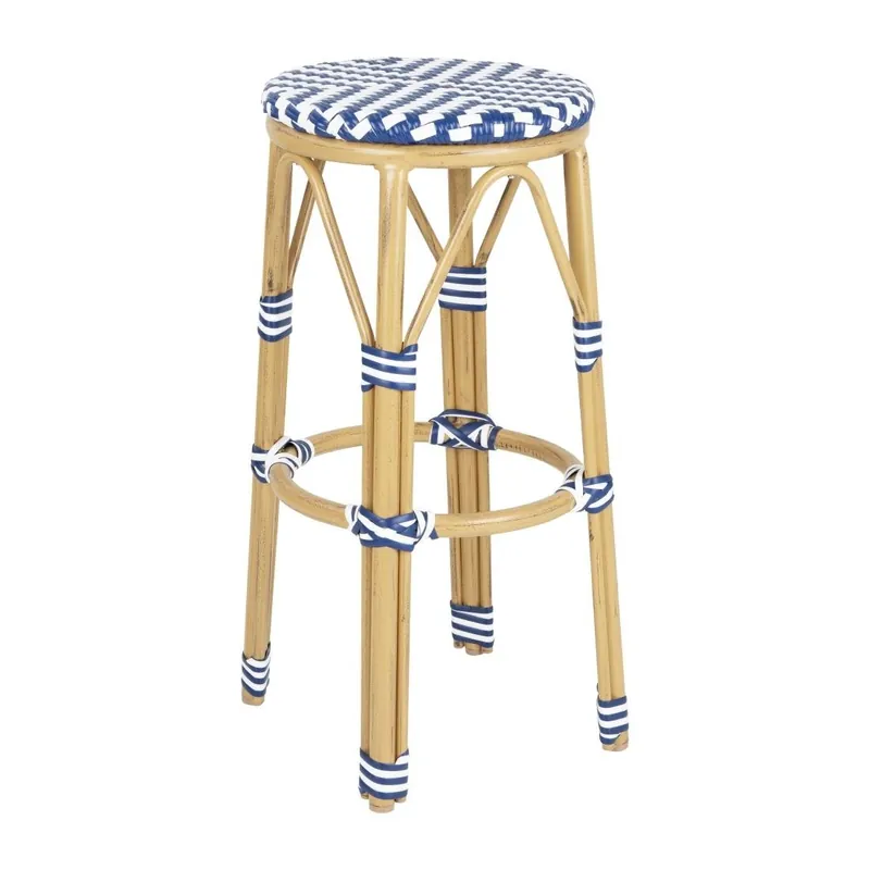 Speciale Aanbieding Bolero Parijse Stijl PE Rattan Barkrukken Blauw (2 Pack)