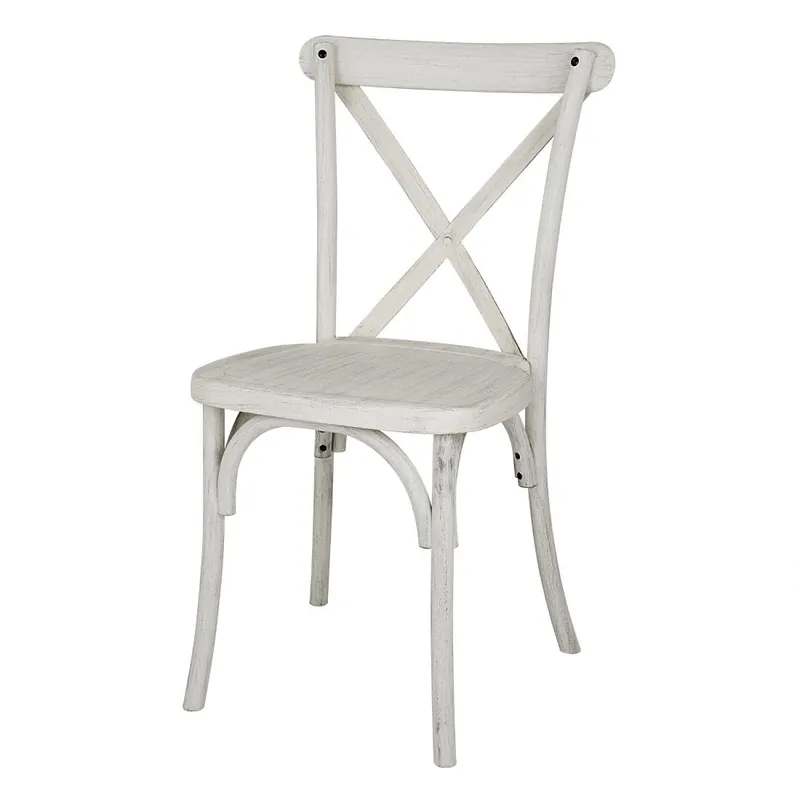 Nieuw Bolero Manhattan Kruisrugleuning Resin Stoelen Limewash (Verpakking Van 4)