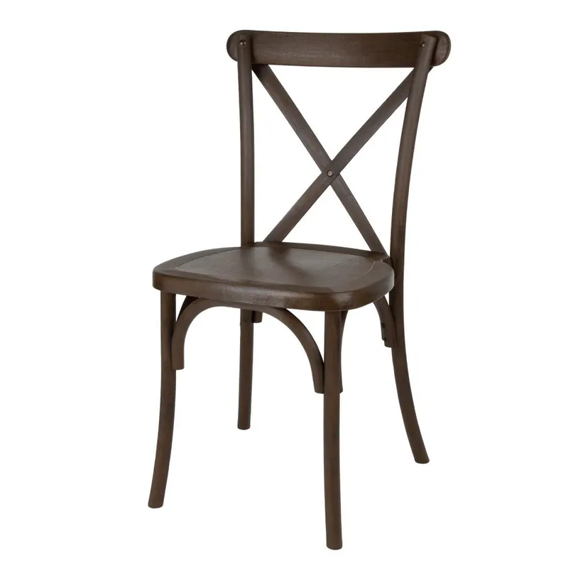 Bolero Manhattan Cross-Back Harsstoelen Donker Hout Effect (Set Van 4) Korting